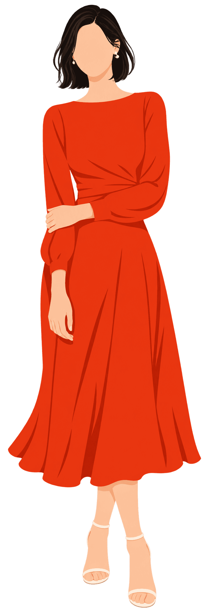 Guest in a bright orange garden dress