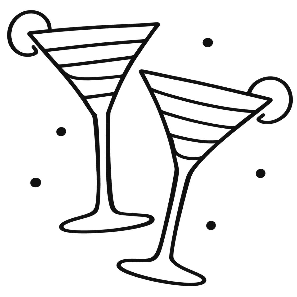 Two cocktail glasses